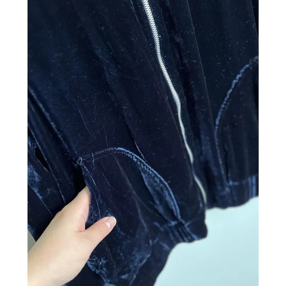 Cloth & Stone Velvet Silk Blend Zip Up Jacket Style B4330-707 Size Large Women’s - Picture 4 of 9